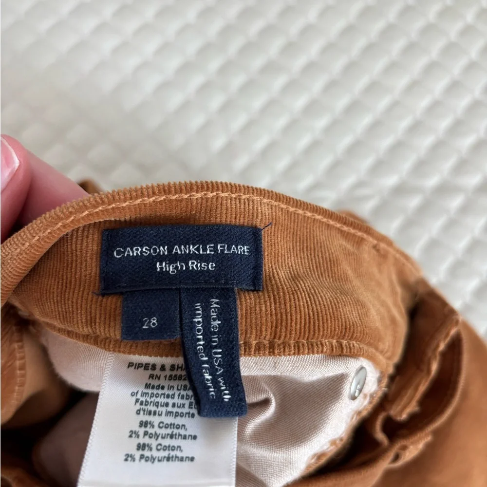 Veronica Beard Rust Brown Corduroy Wide Leg Jeans - Picture 2 of 4